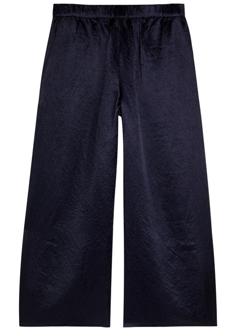 EILEEN FISHER-Crinkled wide-leg satin trousers