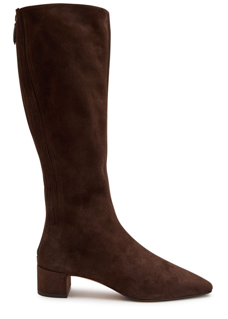 AQUAZZURA-Saint Honore 35 suede knee-high boots