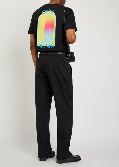 Straight-leg stretch-cotton trousers