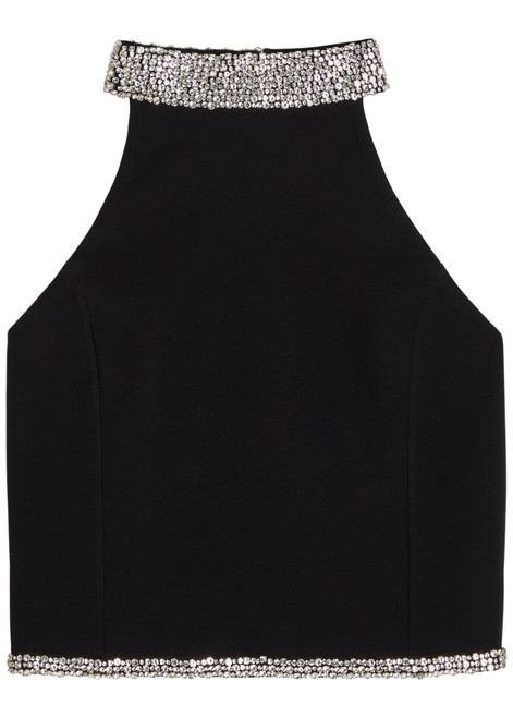 ALICE + OLIVIA-Gatz crystal-embellished crepe crop top