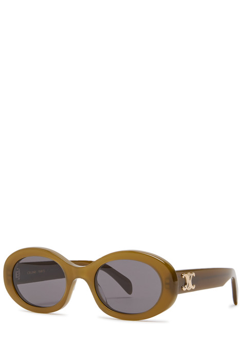 CELINE-Triomphe oval-frame sunglasses