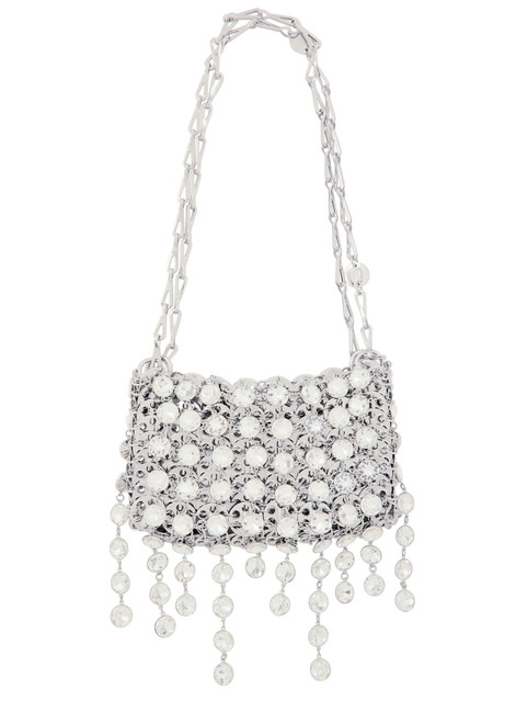 RABANNE-1969 Strass Nano metal disc shoulder bag