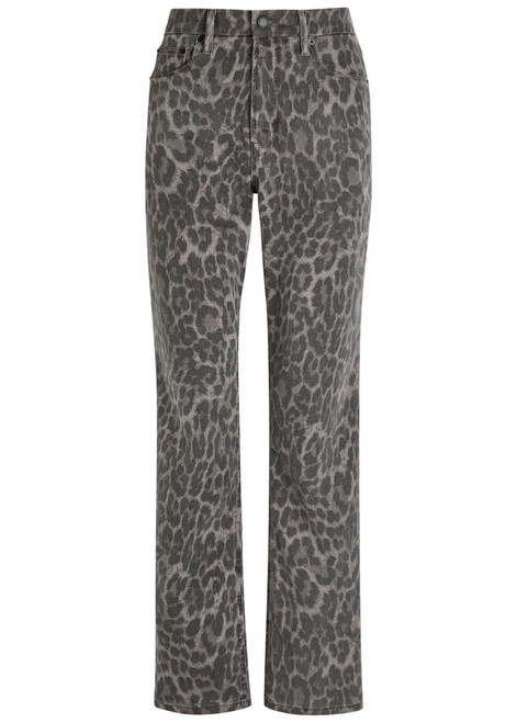 GOOD AMERICAN-Good Icon leopard straight-leg jeans