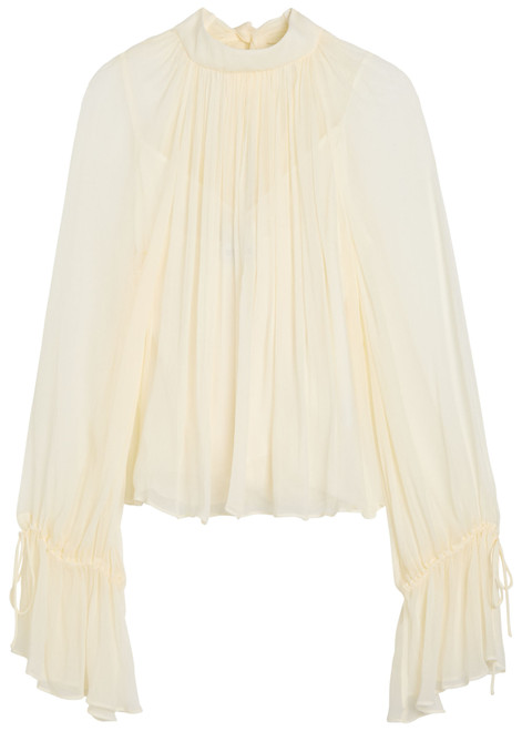 STAUD-Roux pleated georgette blouse