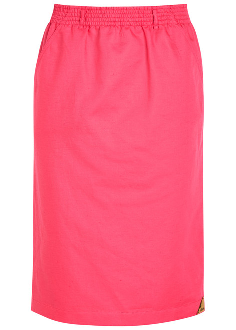 CHLOE-Gabardine cotton and linen-blend skirt