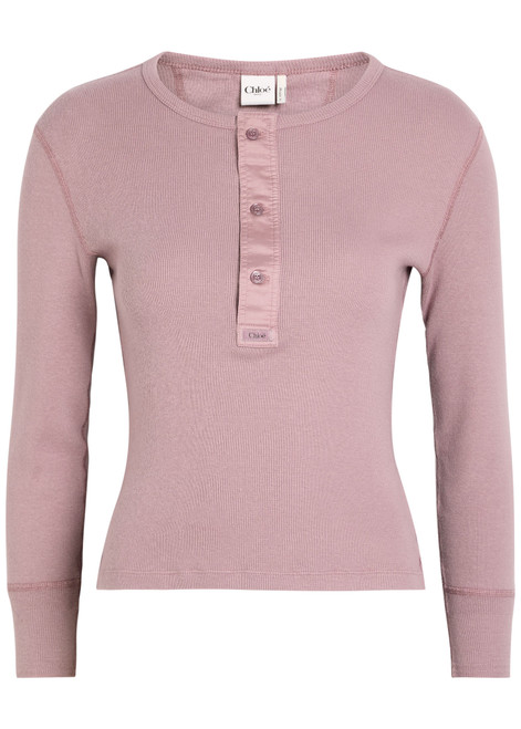 CHLOE-Henley cotton top 