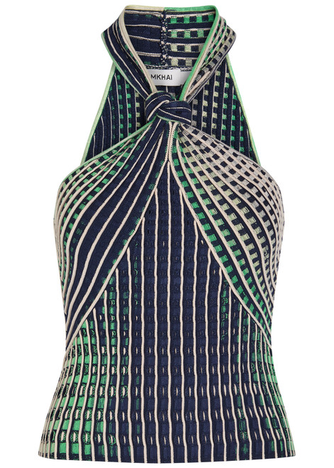 SIMKHAI-Lyrix textured cut-out knit top