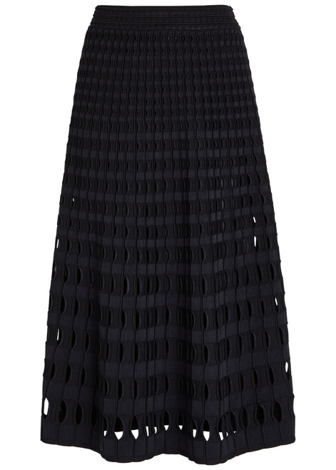 SIMKHAI-Drue textured cut-out knit midi skirt
