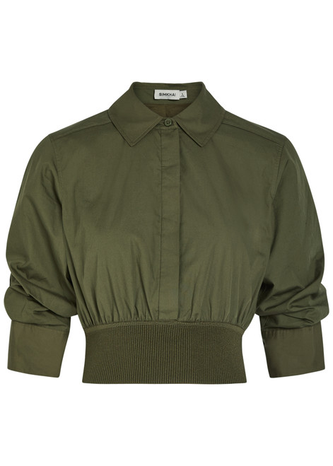 SIMKHAI-Stiles cotton-poplin cropped shirt