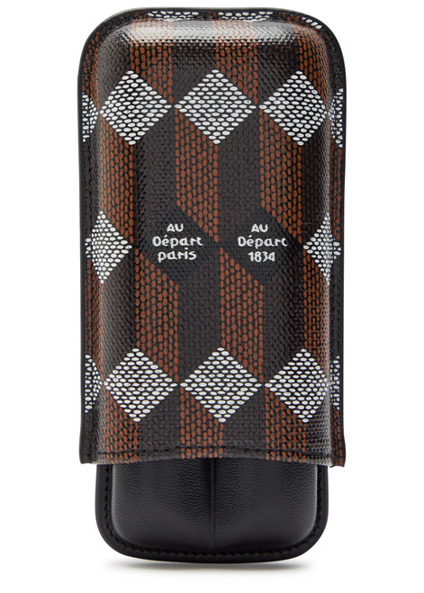 AU DEPART-Printed double leather cigar case