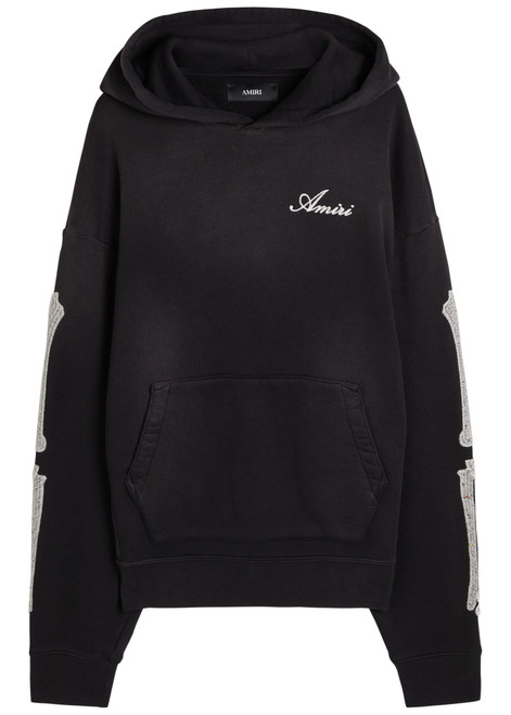 AMIRI-Amiri Bones embroidered hooded cotton sweatshirt