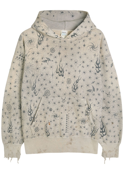 SAINT MXXXXXX-X Dr. Woo printed hooded cotton sweatshirt
