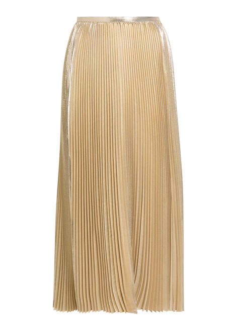 JOSEPH-Essai plissé metallic lamé midi skirt