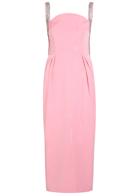 REBECCA VALLANCE-Amaro crystal-embellished satin midi dress