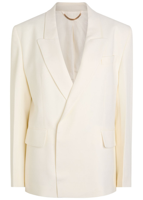 VICTORIA BECKHAM-Double-breasted twill blazer