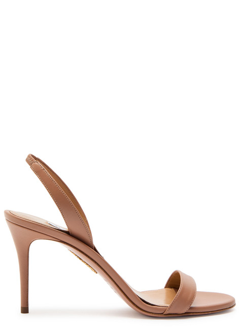 AQUAZZURA-So Nude 85 leather slingback sandals