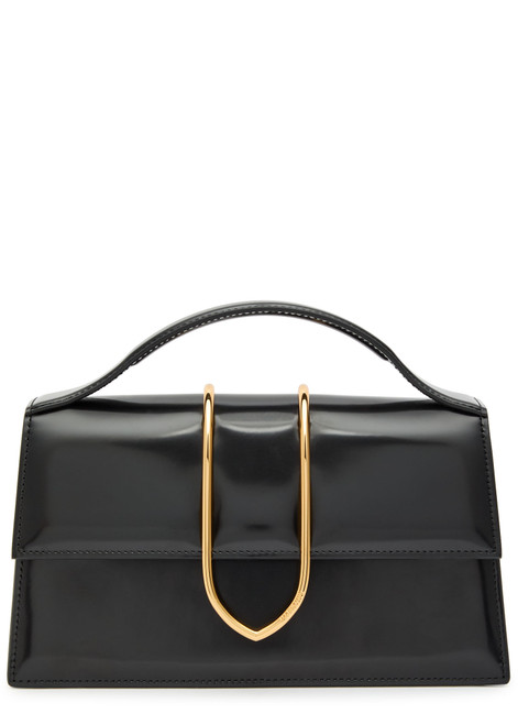 JACQUEMUS-Le Grand Bambino glossed leather top handle bag