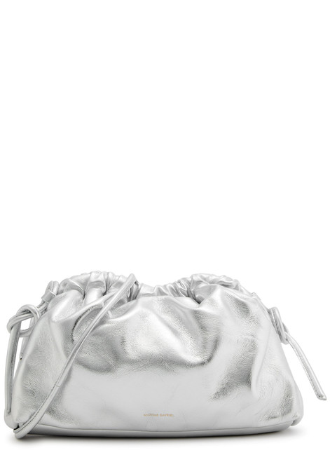 MANSUR GAVRIEL-Cloud mini metallic leather clutch