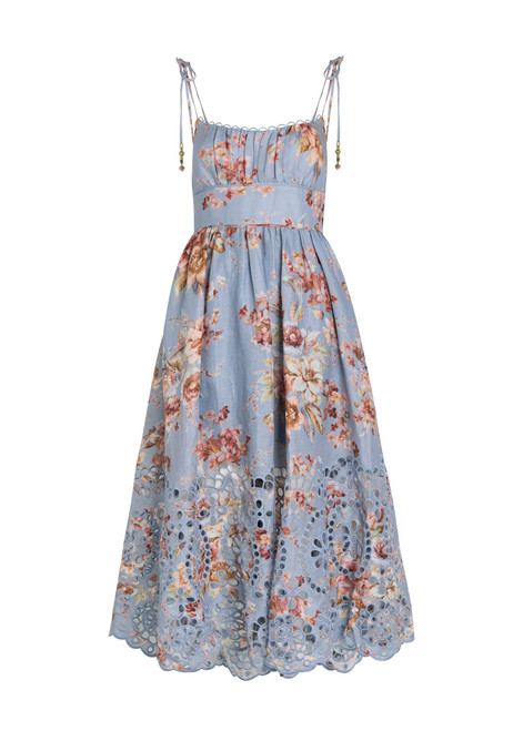 ZIMMERMANN-Awaken Picnic floral-print linen midi dress