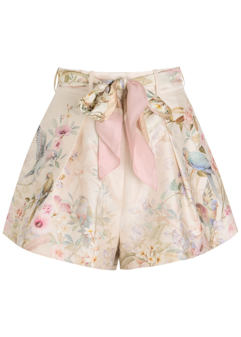 ZIMMERMANN-Rebellion Tuck floral-print silk-blend shorts