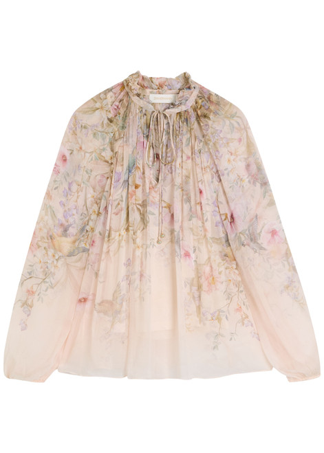 ZIMMERMANN-Rebellion Billow floral-print georgette blouse