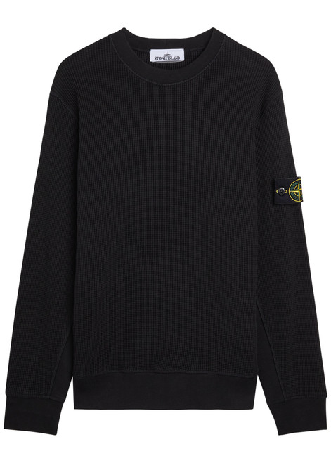 STONE ISLAND-Waffle cotton jumper