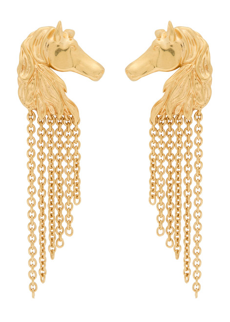CHLOE-The Chloé Chain Horse drop earrings
