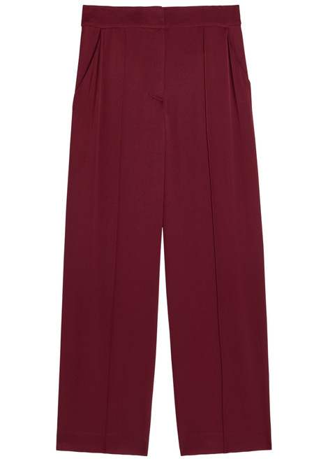 SIMKHAI-Kyra pintuck wide-leg satin trousers