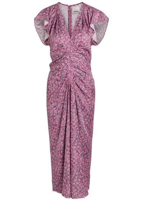 ISABEL MARANT-Lindsay floral-print woven midi dress