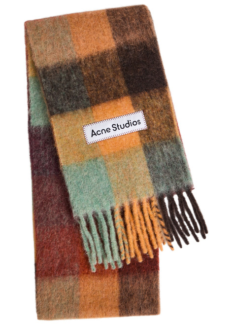 ACNE STUDIOS-Vally checked wool-blend scarf
