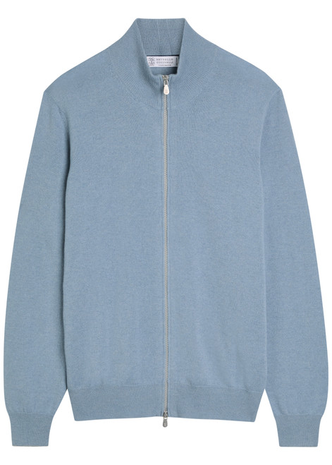 BRUNELLO CUCINELLI-Mock-neck cashmere cardigan 