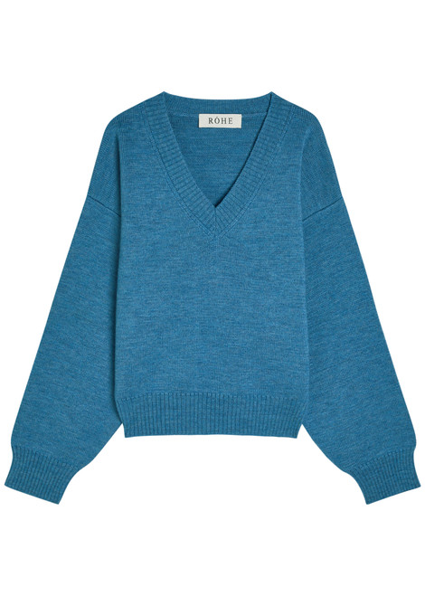 ROHE-V-neck wool jumper