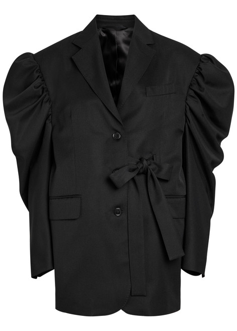 SIMONE ROCHA-Puff sleeve belted gabardine jacket