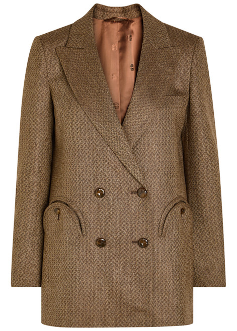 BLAZE MILANO-Everyday jacquard silk and wool-blend blazer