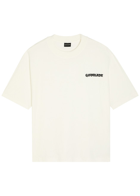 GODMADE-Logo-embroidered cotton T-shirt
