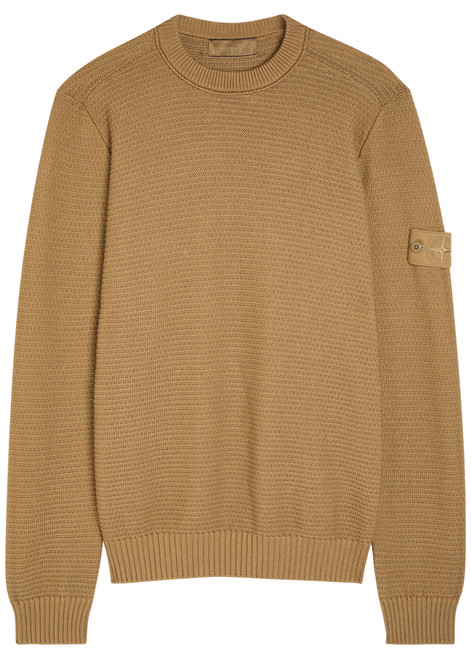 STONE ISLAND-Ghost logo cotton and cashmere-blend jumper 