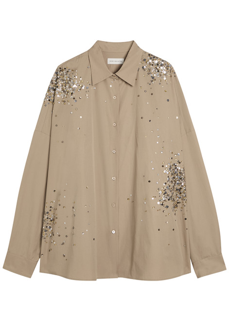 DRIES VAN NOTEN-Casia sequin-embellished cotton-poplin shirt
