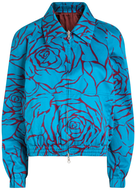 DRIES VAN NOTEN-Viinnia floral print reversible cotton bomber jacket