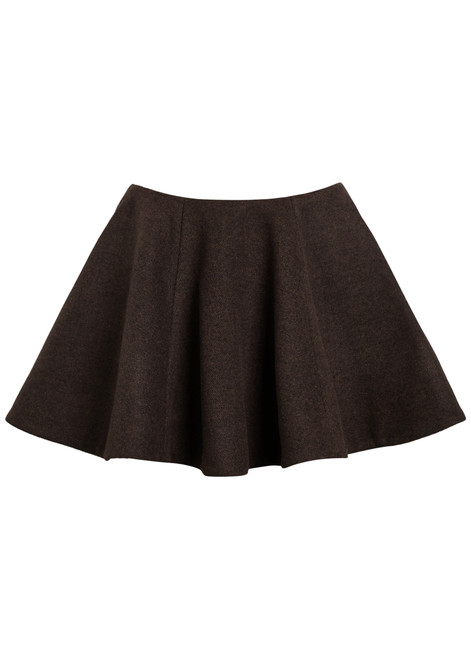 GANNI-Peacoat wool and cashmere-blend mini skirt