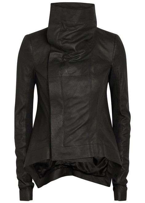 RICK OWENS-Naska asymmetric leather jacket