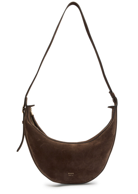 KHAITE-Augustina suede cross-body bag