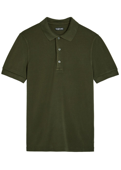 TOM FORD-Logo-embroidered piqué polo shirt