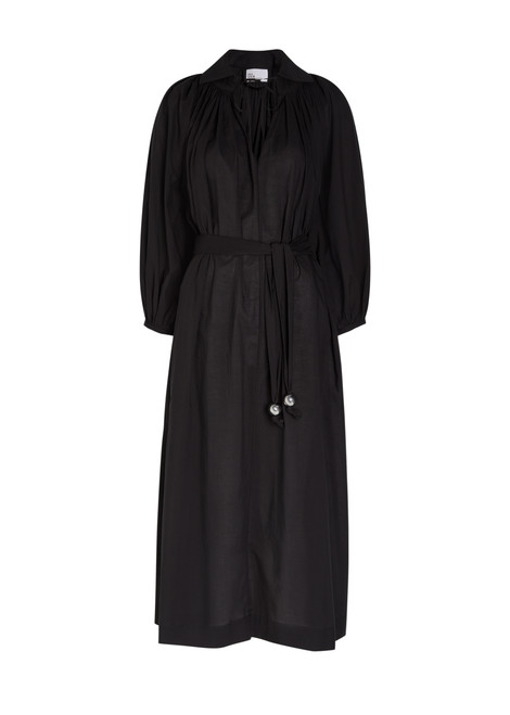 LISA MARIE FERNANDEZ-Pleated belted cotton midi shirt dress