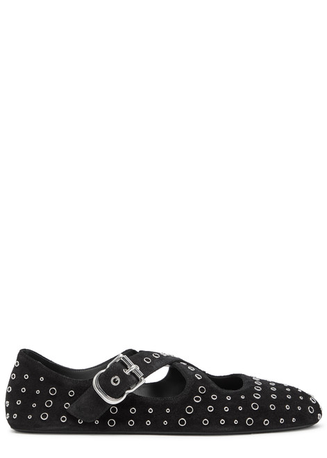 ALAÏA-Cross-over suede flats