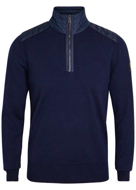 BELSTAFF-Kilmington quater zip knit wool-blend jumper 