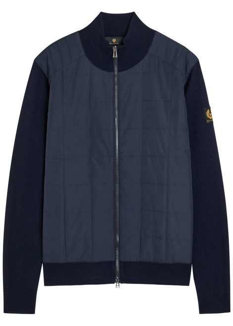 BELSTAFF-Kelbrook padded shell and wool cardigan