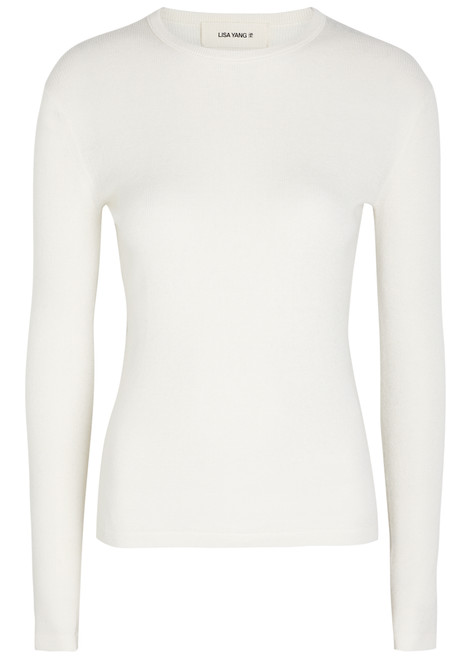 LISA YANG-Vivian long sleeve cotton and cashmere-blend top 