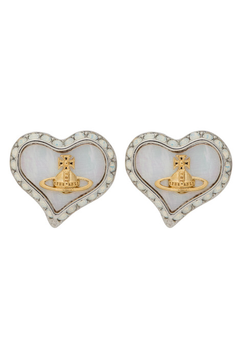 VIVIENNE WESTWOOD-Petra heart crystal-embellished stud earrings