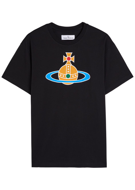 VIVIENNE WESTWOOD-Orb-print stretch-cotton T-shirt