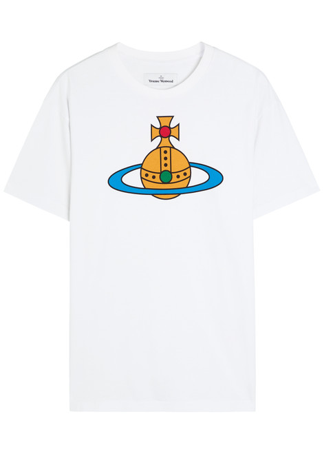 VIVIENNE WESTWOOD-Orb-print stretch-cotton T-shirt